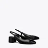 Tory Burch Leather Embellished Slingback Pumps 45 In Perfect Black/perfect Black