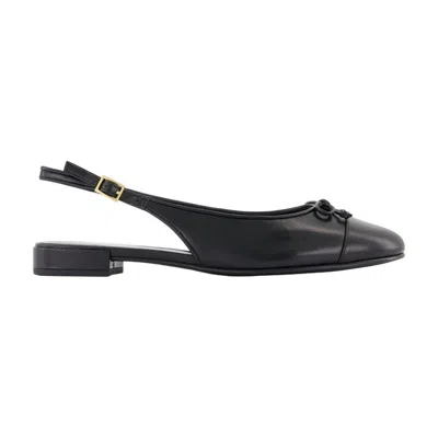 Tory Burch Cap Toe Slingbacks In Black