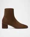 Tory Burch Cap-toe Suede Ankle Boots In Brown