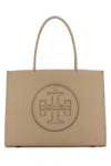Tory Burch Cappuccino Synthetic Leather Ella Bio Small Shopping Bag In Clay