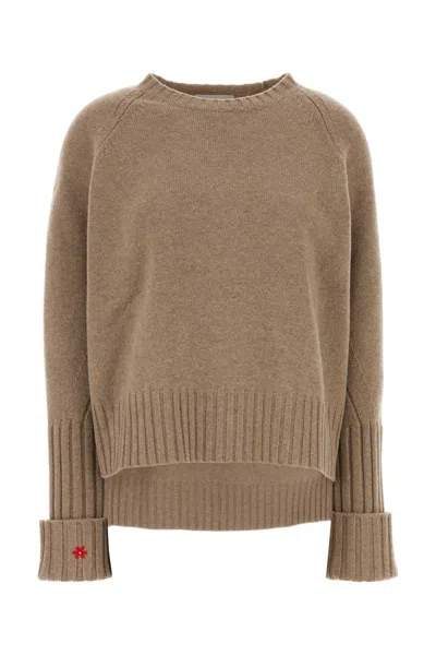 Tory Burch Cappuccino Wool Sweater In Brown