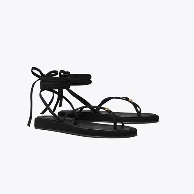 Tory Burch Capri Ankle Wrap Sandal In Black