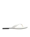 Tory Burch Capri Leather Flip Flops In White