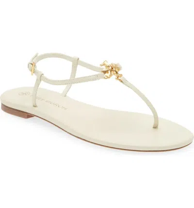 Pre-owned Tory Burch Capri Leather Thong Sandal Ivory Us 7 7.5 8 8.5 Authentic In White