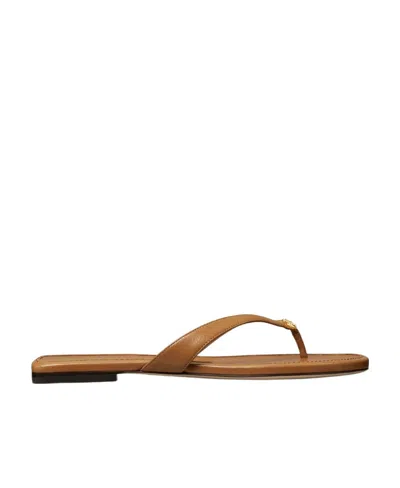 Tory Burch Capri Logo Plaque Thong Sandals In 776