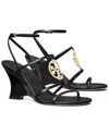 Tory Burch Capri Miller Leather Wedge In Black