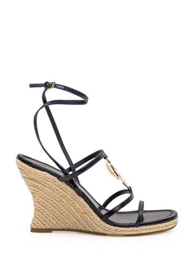 Tory Burch Capri Miller Sandal In Black/gold