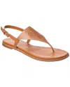 Tory Burch Capri Perf Leather Sandal In Brown