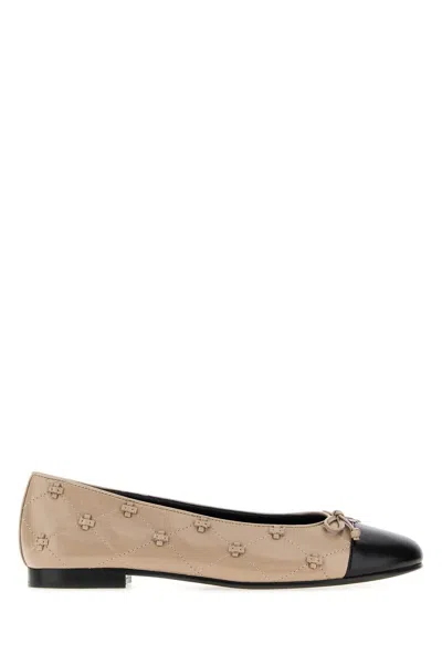 Tory Burch Cap-toe Bunny Knot Ballet Mini In Brown