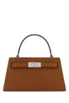Tory Burch Mini Lee Radziwill Leather Top-handle Handbag In Brown