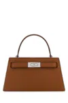 Tory Burch Caramel Leather Lee Radziwill Handbag In Brown