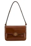 Tory Burch Caramel Leather Robinson Shoulder Bag