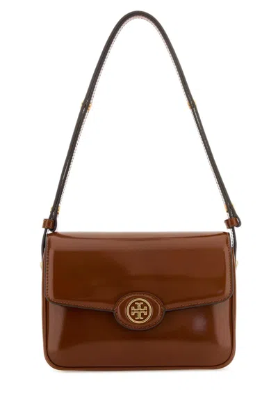 Tory Burch Caramel Leather Robinson Shoulder Bag In Brown