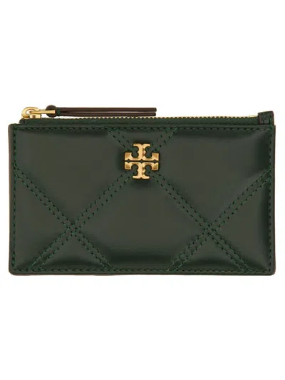 Tory Burch Card Holder "kira" With Zipper In Black