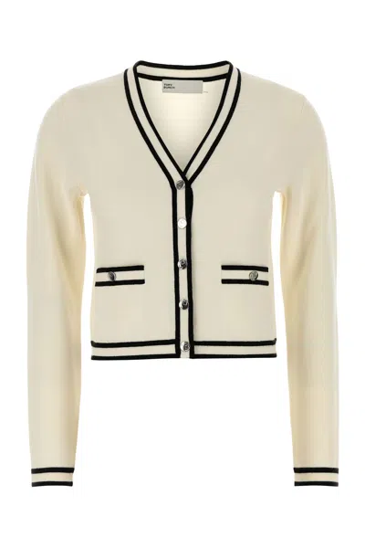 TORY BURCH CARDIGAN KENDRA IN MISTO LANA STRETCH AVORIO  DONNA