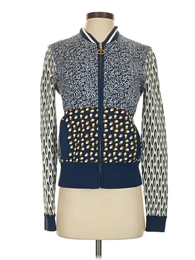 Pre-owned Tory Burch Cardigan Sweater In Blue