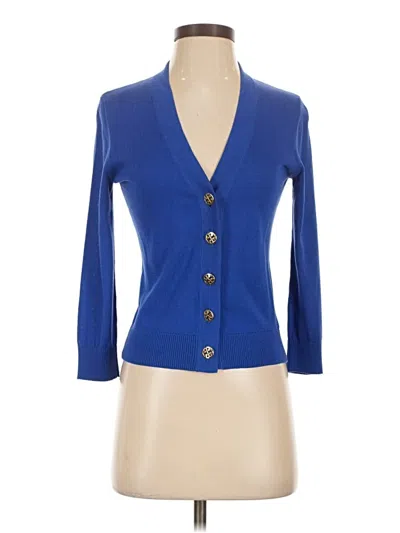 Pre-owned Tory Burch Cardigan Sweater In Blue