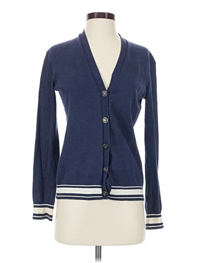 Pre-owned Tory Burch Cardigan Sweater In Blue