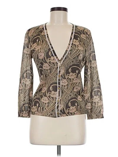 Pre-owned Tory Burch Cardigan Sweater In Brown