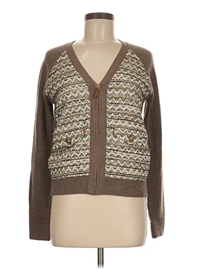 Pre-owned Tory Burch Cardigan Sweater In Brown
