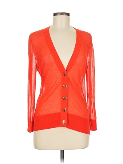 Pre-owned Tory Burch Cardigan Sweater In Orange