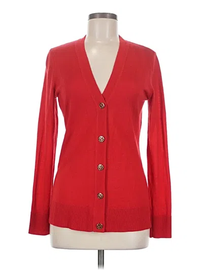 Pre-owned Tory Burch Cardigan Sweater In Red