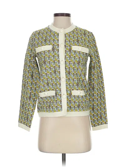 Pre-owned Tory Burch Cardigan Sweater In Yellow