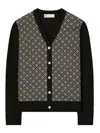Tory Burch Monogram Print Silk And Wool Cardigan