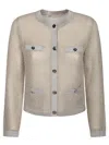 Tory Burch Kendra Mesh Beige Cardigan In Neutral