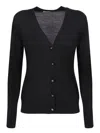 Tory Burch Black Wool-silk Blend Top In Black