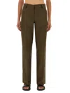 Tory Burch Green Cotton Trouser In Brown