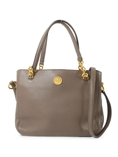 Pre-owned Tory Burch Carson Chain-link Tote Bag In Grey