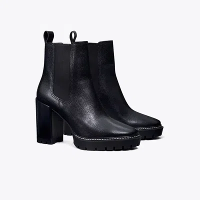 Tory Burch Carson Lug Sole Ankle Boot In Black
