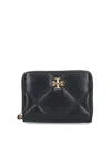 Tory Burch Small Zip Wallet In Blue