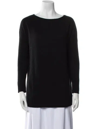 Pre-owned Tory Burch Cashmere Bateau Neckline Sweater In Black