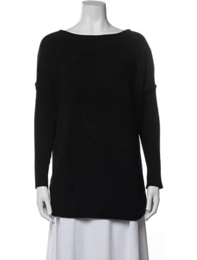 Pre-owned Tory Burch Cashmere Bateau Neckline Sweater In Black