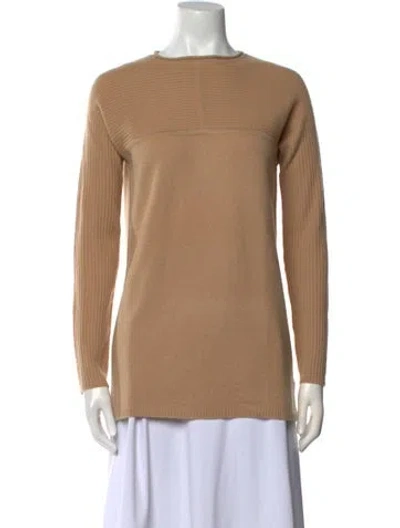 Pre-owned Tory Burch Cashmere Bateau Neckline Sweater In Neutral
