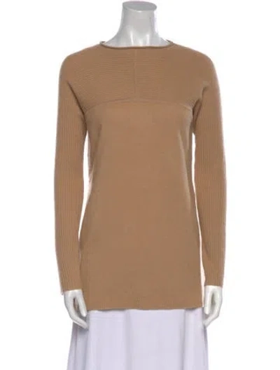 Pre-owned Tory Burch Cashmere Bateau Neckline Sweater In Neutral