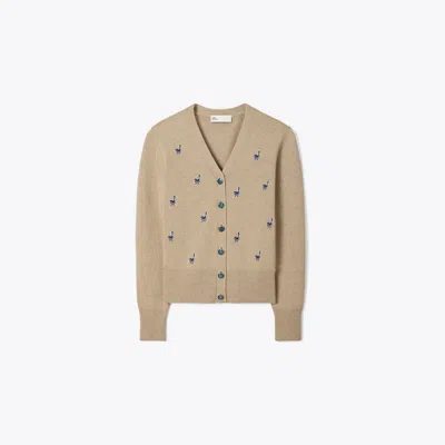 Tory Burch Cashmere Birdie Cardigan In Brown