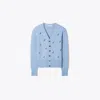 Tory Burch Cashmere Birdie Cardigan In Blue