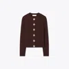 Tory Burch Cashmere Cardigan In Brown