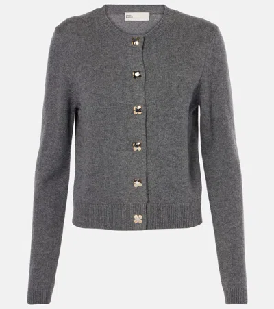Tory Burch Cashmere Cardigan In Grey