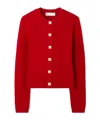 Tory Burch Cashmere Button Cardigan In Red