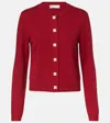 Tory Burch Cashmere Button Cardigan In Red