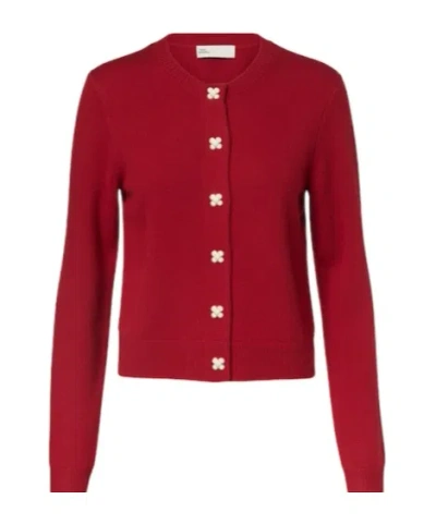 Tory Burch Cashmere Cardigan In Burgundy