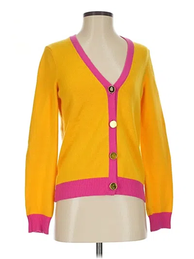 Pre-owned Tory Burch Cashmere Cardigan Sweater In Yellow
