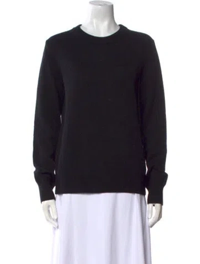 Pre-owned Tory Burch Cashmere Crew Neck Sweater In Black