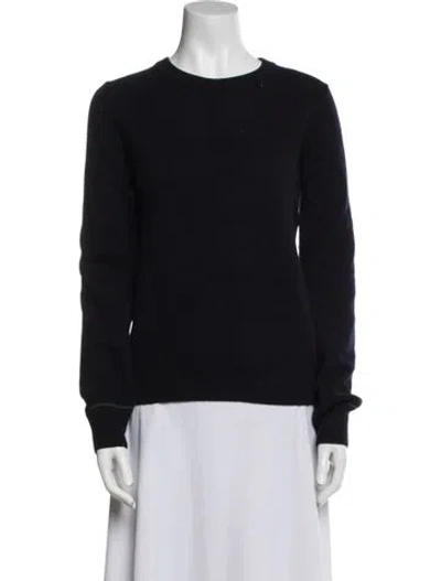 Pre-owned Tory Burch Cashmere Crew Neck Sweater In Black