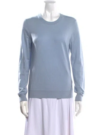 Pre-owned Tory Burch Cashmere Crew Neck Sweater In Blue