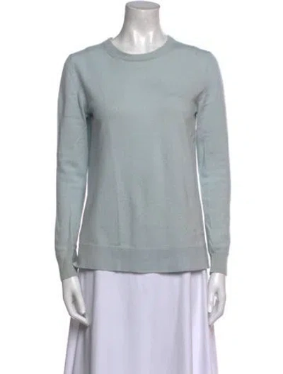 Pre-owned Tory Burch Cashmere Crew Neck Sweater In Blue